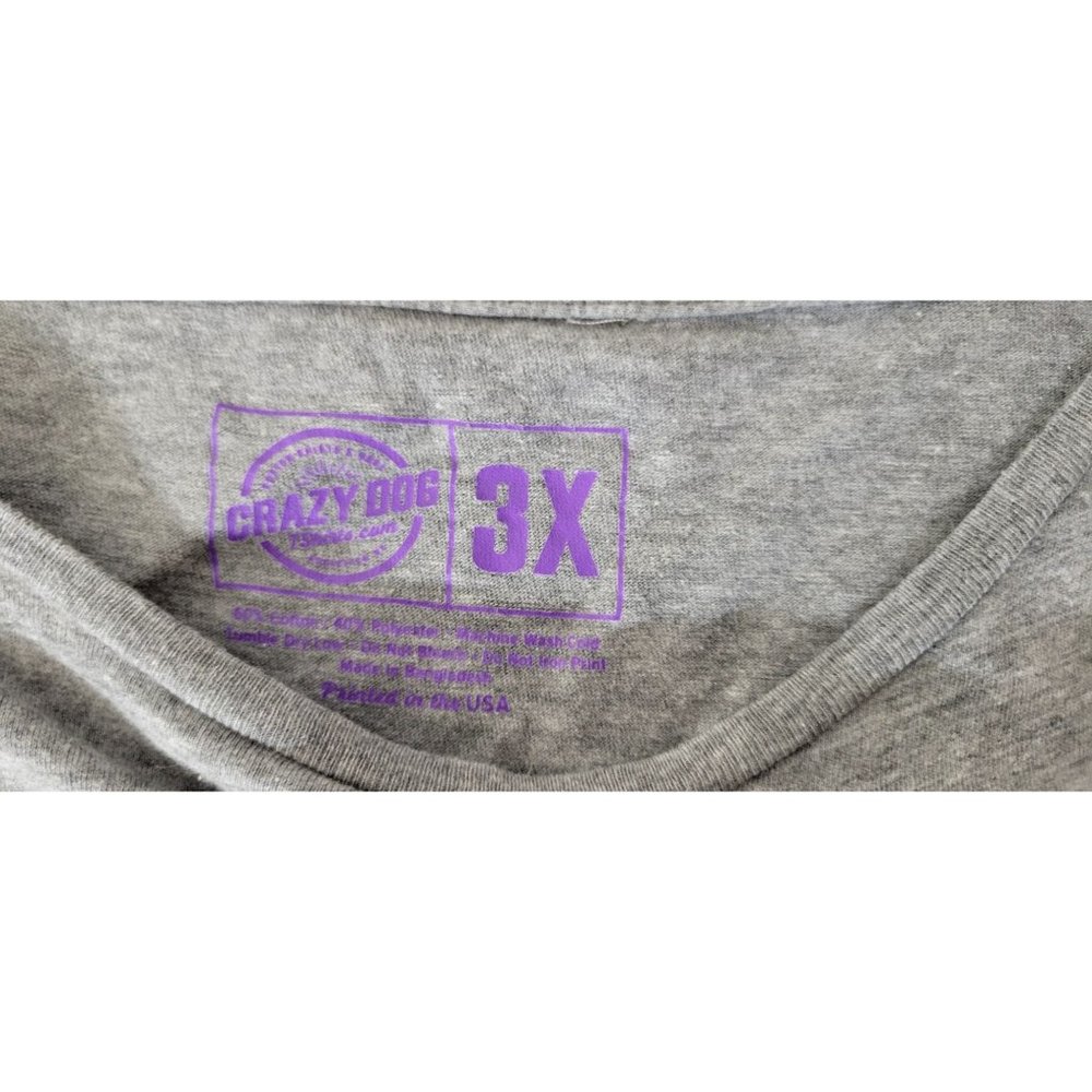 Gray Bunny Love T Shirt Size 3X Crazy Dog - Picture 4 of 5
